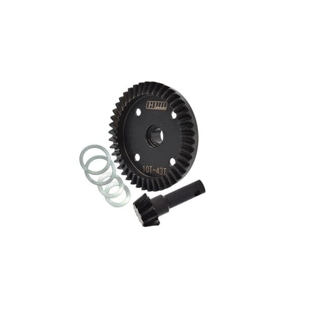 42CrMo Alloy Steel Diff Bevel Gear 43T & Pinion Gear 10T For TRAXXAS 1/8 Sledge
