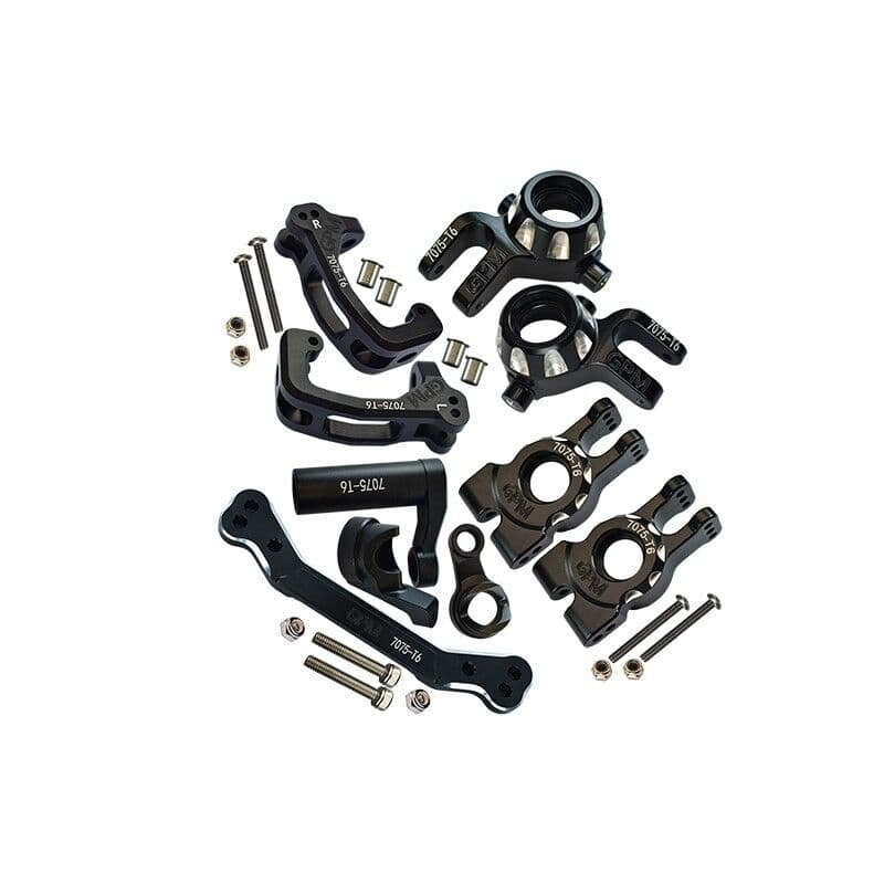 Aluminum 7075-T6 Front C-Hubs + Front/Rear Knuckle Arms + Steering Assembly + Steering Plate Combo Set For TRAXXAS 1/8 Sledge