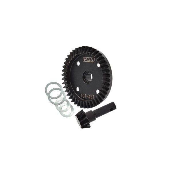 42CrMo ALLOY STEEL DIFF BEVEL GEAR 43T & PINION GEAR 10T FOR TRAXXAS 1/8 SLEDGE