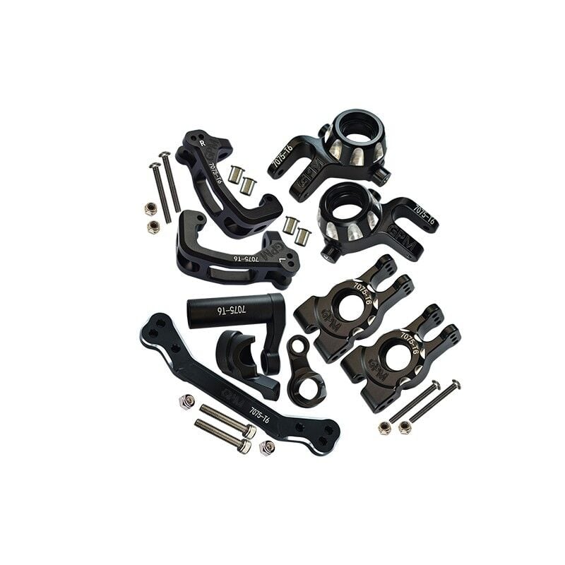 ALUMINUM 7075-T6 FRONT C HUBS + FRONT + REAR KNUCKLE ARMS + STEERING ASSEMBLY+STEERING PLATE COMBO SET FOR TRAXXAS 1/8 SLEDGE