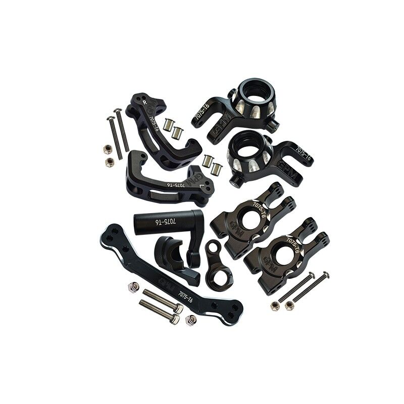 ALUMINUM 7075-T6 FRONT C HUBS + FRONT + REAR KNUCKLE ARMS + STEERING ASSEMBLY+STEERING PLATE COMBO SET FOR TRAXXAS 1/8 SLEDGE