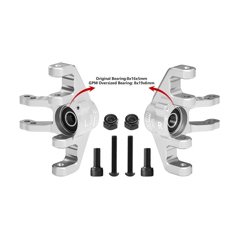7075 ALLOY FRONT SPINDLE SET（LARGER INNER BEARINGS）FOR LOSI 1/6 SUPER BAJA REY 1.0 / 2.0
